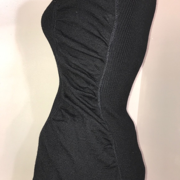 Calvin Klein Ribbed Wool Ruched Waist Long Dress - Picture 14 of 16